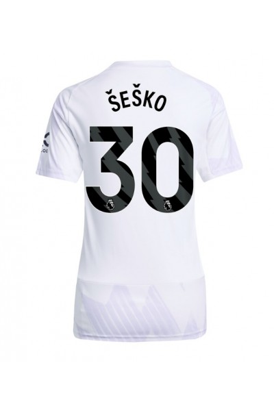 Manchester United Benjamin Sesko #30 Jalkapallovaatteet Naisten Vieraspaita 2025-26 Lyhythihainen Manchester United Benjamin Sesko #30 Jalkapallovaatteet Naisten Vieraspaita 2025-26 Lyhythihainen